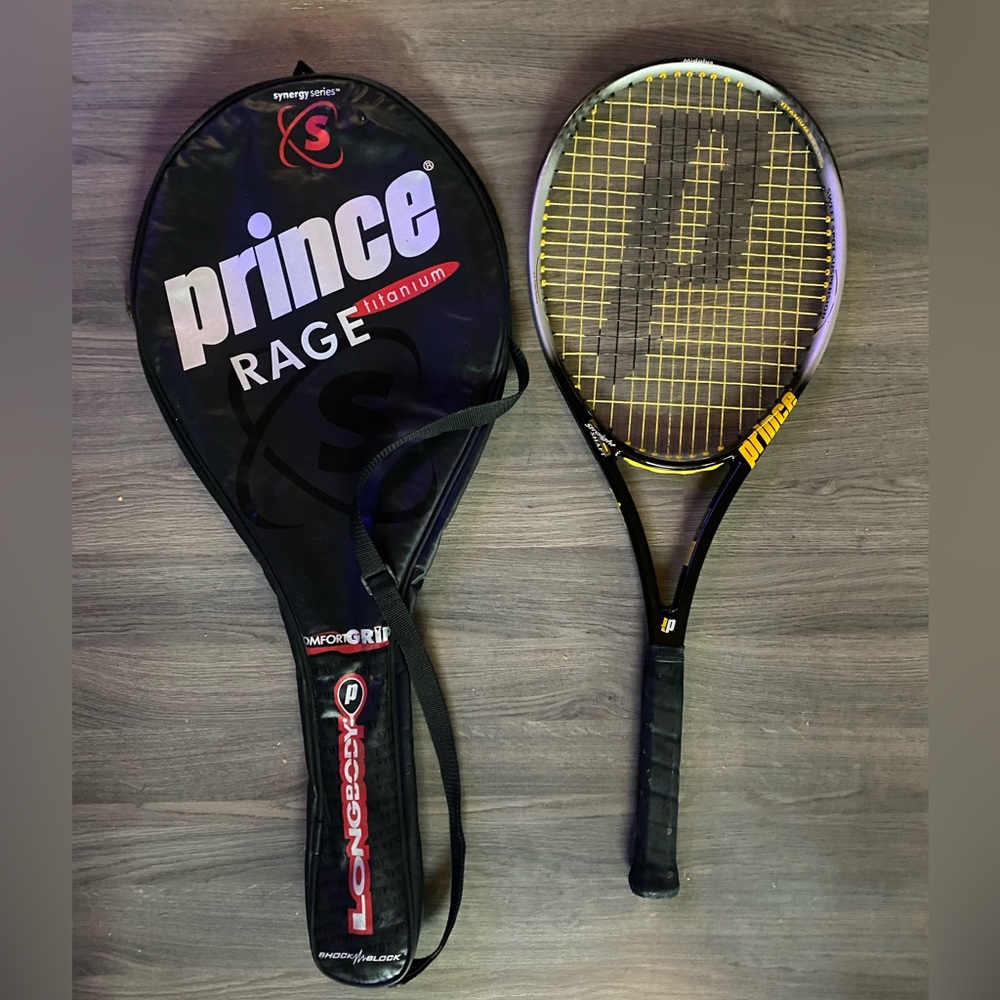 Prince Rage Titanium Racket in Black and Yellow
